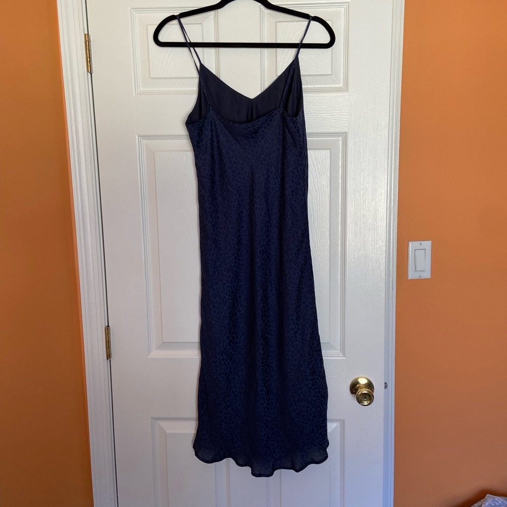 Blue Satin-style slip dress. So cute!! Worn once.